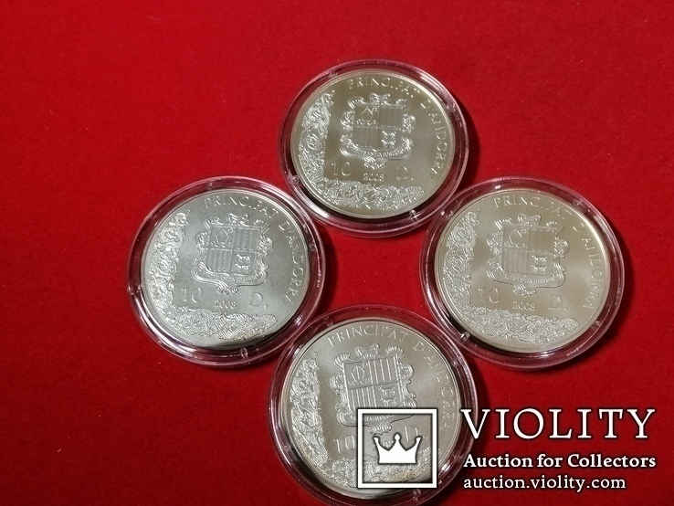 Набор монет викинги серебро с позолотой Андорра 10 динеров 2008, фото №11