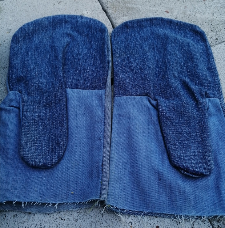 Cпецовочнi  рукавицi однопалi з джинсовi тканини 10 пар, фото №3