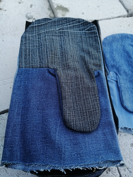 Cпецовочнi  рукавицi однопалi з джинсовi тканини 10 пар, фото №5