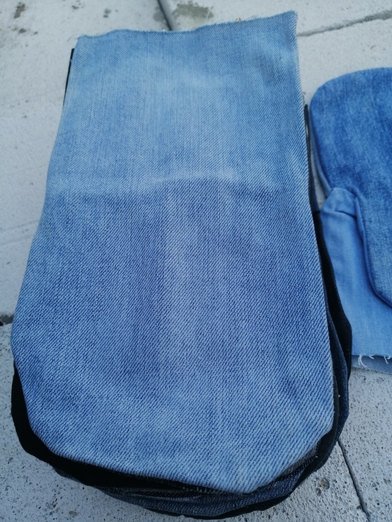 Cпецовочнi  рукавицi однопалi з джинсовi тканини 10 пар, фото №6