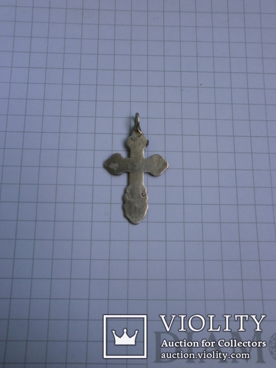Крест царского периода серебро 84 пр. с двухцветной эмалью.Под реставрацию., фото №11