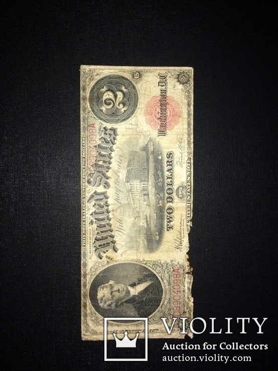 2 доллара 1917 (1883) США USA TWO big dollar size $, фото №2