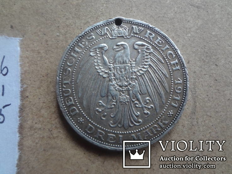  3 марки 1911 Бреслау Университет 100 лет Германия . Серебро (6.1.5)~, фото №5