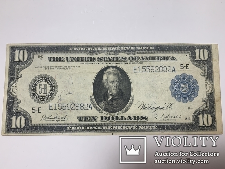 10 долларов / доларів 1914 год