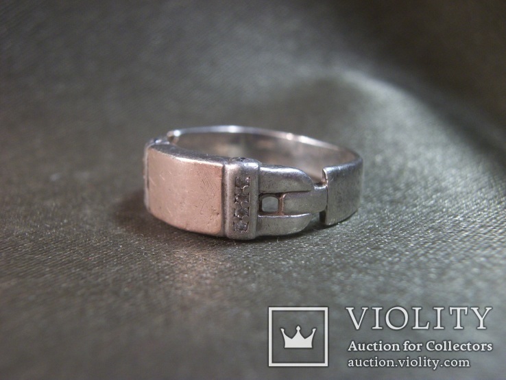 2С43 Перстень, кольцо, серебро, фиониты. Вес 4,2 гр, диаметр 1,8 см, фото №3