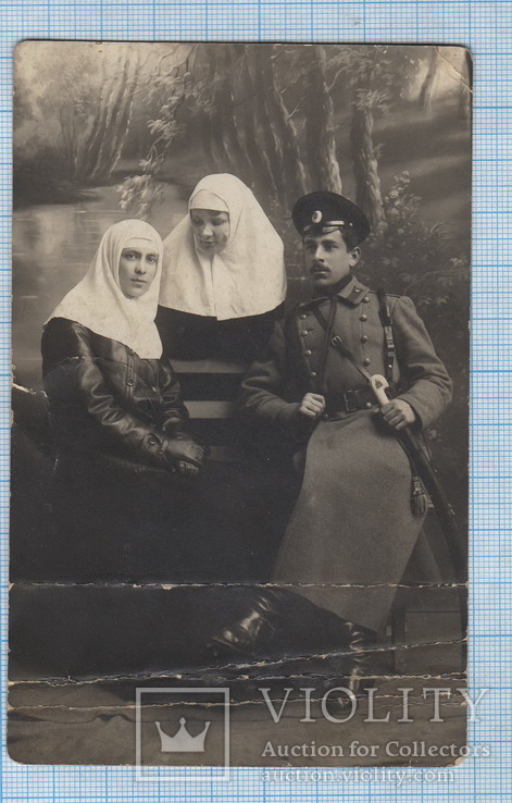 Фото до 1917 года. Военный РИА и Монашки. Одежда.