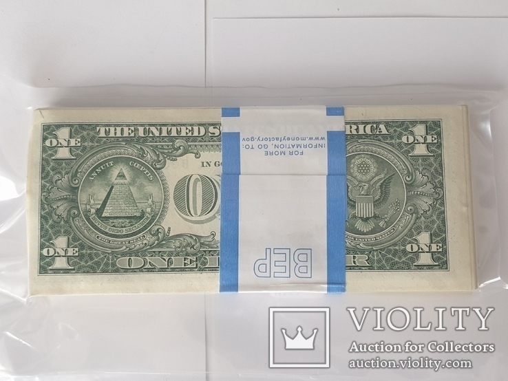 Купюры Боны 1$ 100 штук (100$) доллары США 2017 год код 5, фото №5