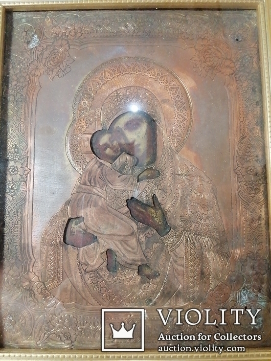 Икона Владимирская Богородица в окладе, фото №7
