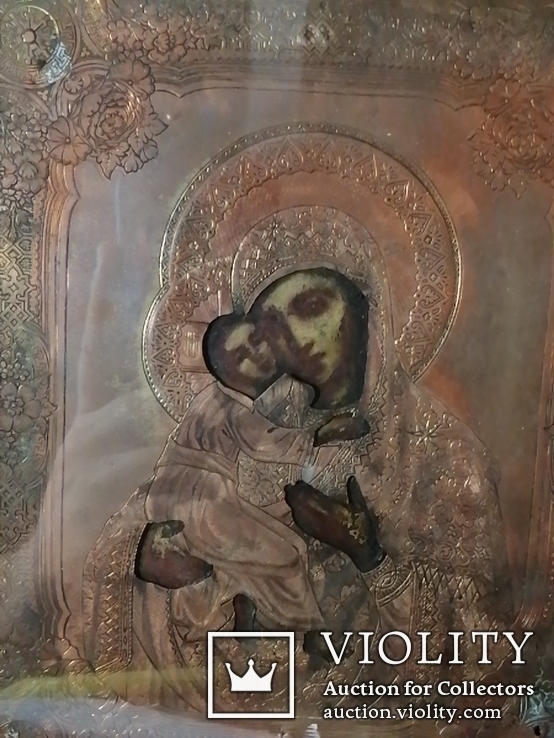 Икона Владимирская Богородица в окладе, фото №9