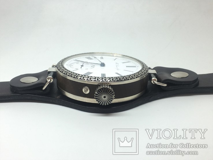  Hy Moser watch in silver and ebony case, photo number 11