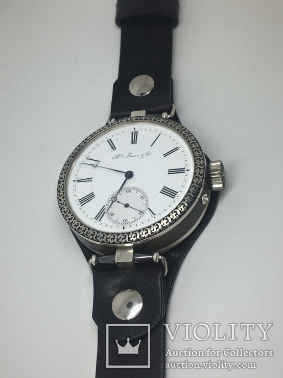  Hy Moser watch in silver and ebony case, photo number 13