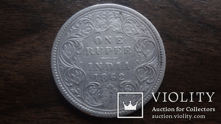 1  рупия 1862  Британская Индия  серебро   (Лот.5.14)~, фото №3