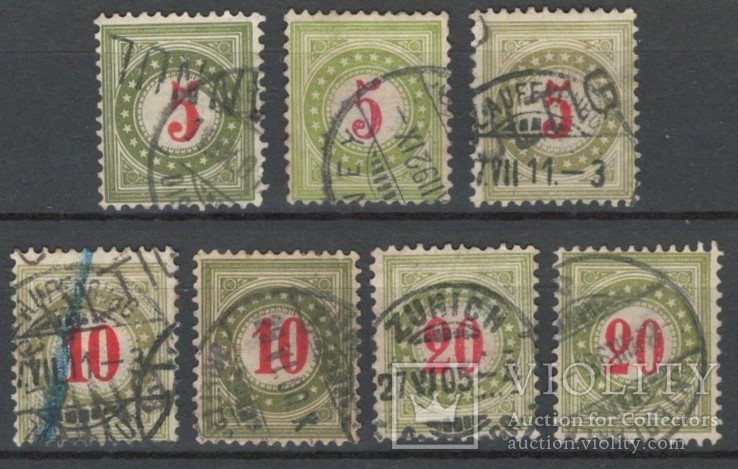 26 Швейцария 1884-97, доплатные марки