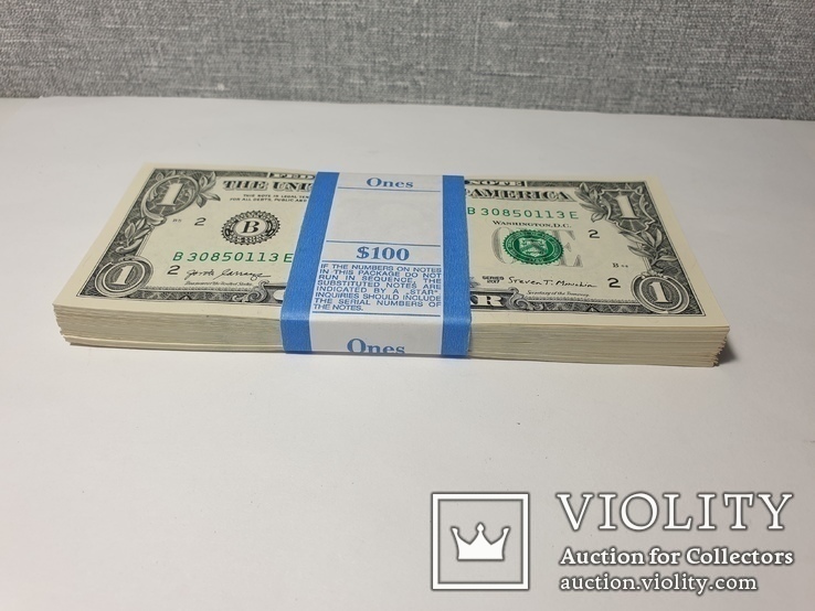Купюры Боны 1$ 100 штук (100$) доллары США 2017 год код 2, фото №4