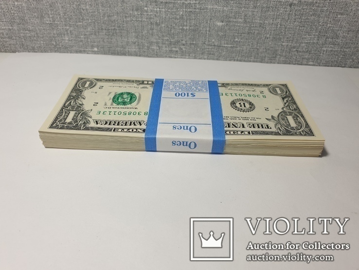 Купюры Боны 1$ 100 штук (100$) доллары США 2017 год код 2, фото №7