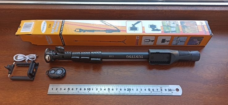 Bluetooth монопод, селфи палка Yuntfng YT-1288 с пультом 42-125см, фото №3