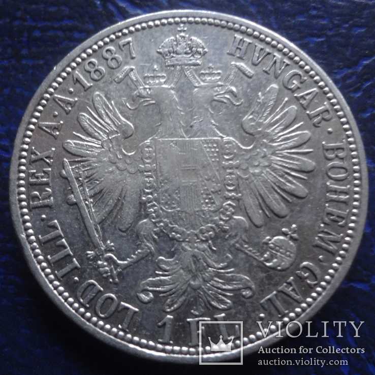  флорин  1887  Австро-Венгрия  серебро   (Е.5.5)~, фото №2