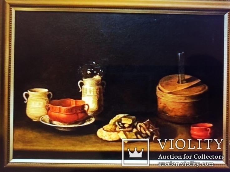 Хуан ван дер Хамен-и-Леон "Натюрморт с керамической посудой" копия 57×80., фото №2