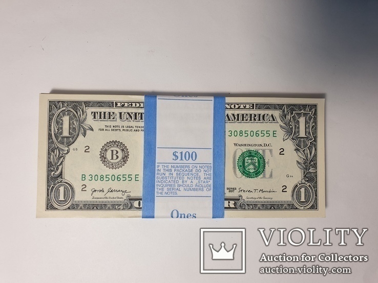 Купюры Боны 1$ 100 штук (100$) доллары США 2017 год, фото №3