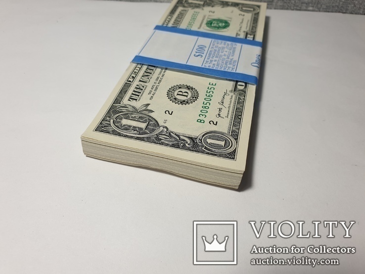 Купюры Боны 1$ 100 штук (100$) доллары США 2017 год, фото №5