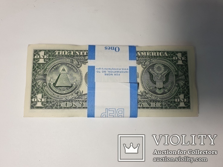 Купюры Боны 1$ 100 штук (100$) доллары США 2017 год, фото №9