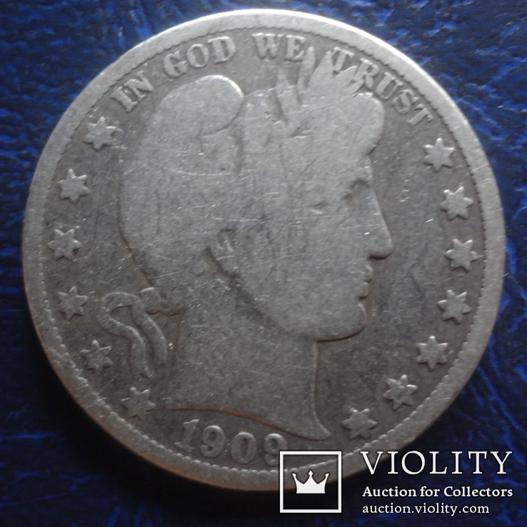 50  центов  пол доллара  1909  США  серебро   (Е.9.6)~, фото №2