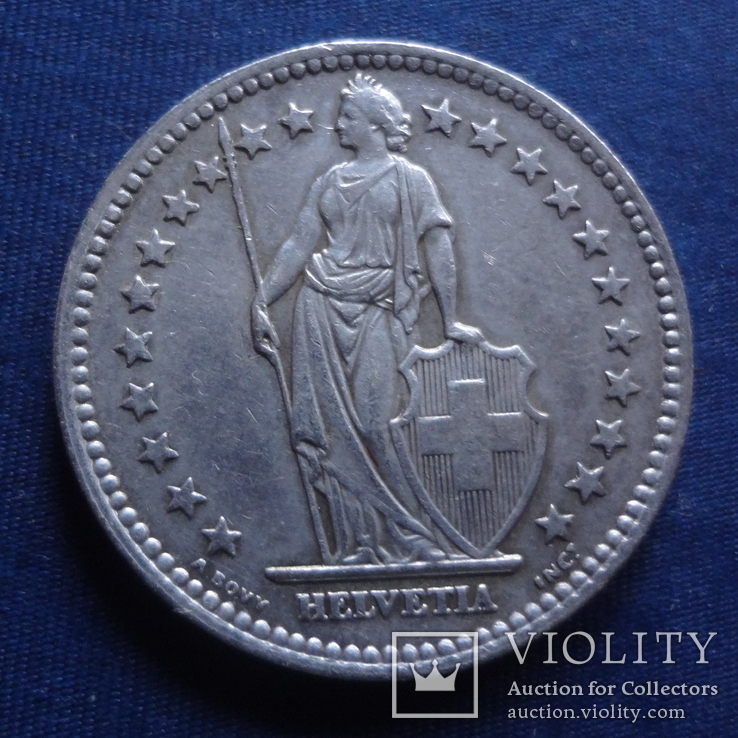 2 франка 1958  Швейцария  серебро    (В.1.2)~, фото №3