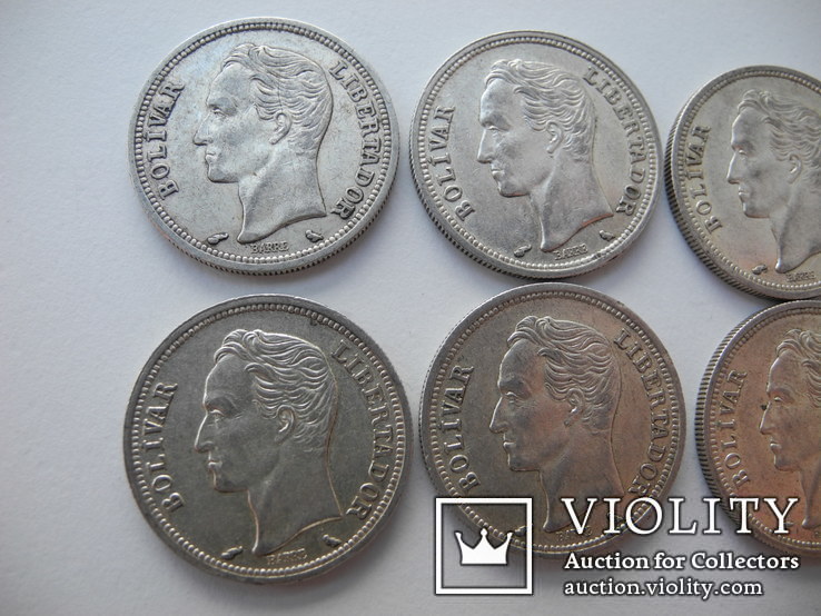 1 Боливар 1960 - 1965 г ( Венесуела ) Серебро 6 штук, фото №6