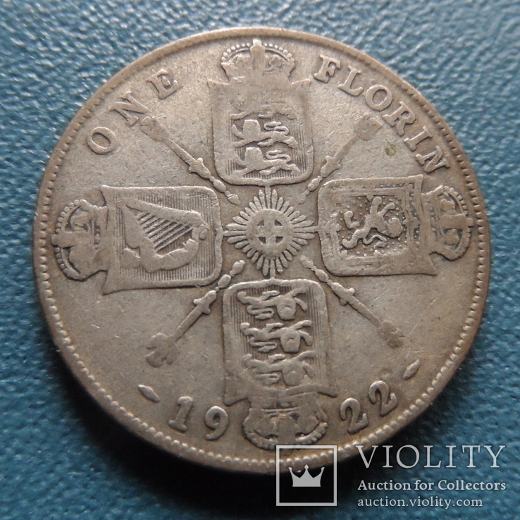 1 флорин 1922 Великобритания серебро    (6.8.1)~, фото №2