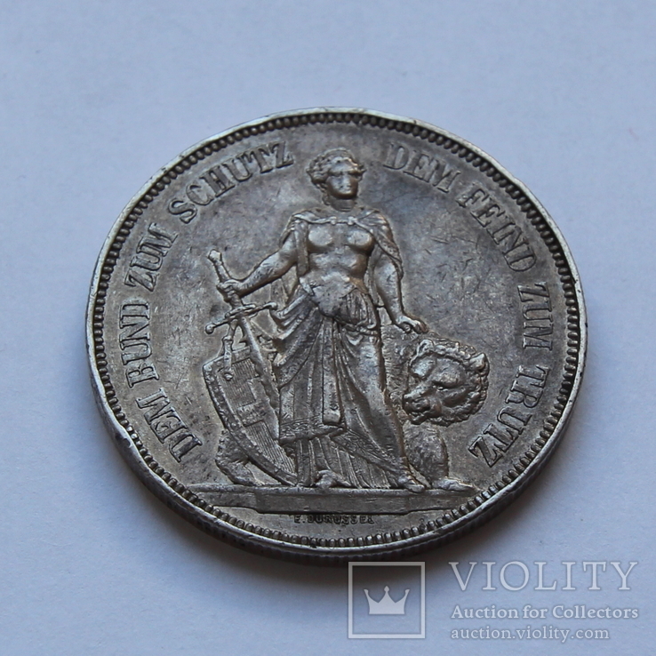 5 франков 1885 Швейцария. Серебро 24,90 г