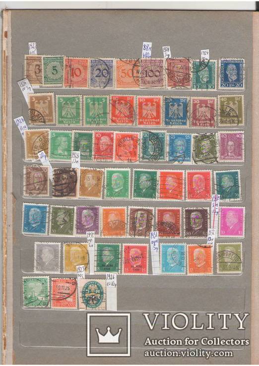 Коллекция почтовых стандартных марок Веймарской Республики 52 штуки