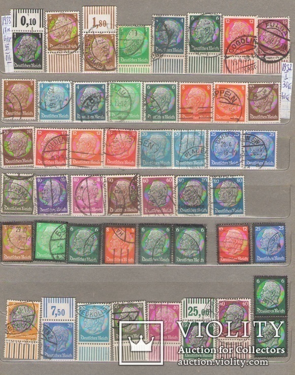 Коллекция марок серии медальоны Пауль фон Гиденбург 1932-1934 год
