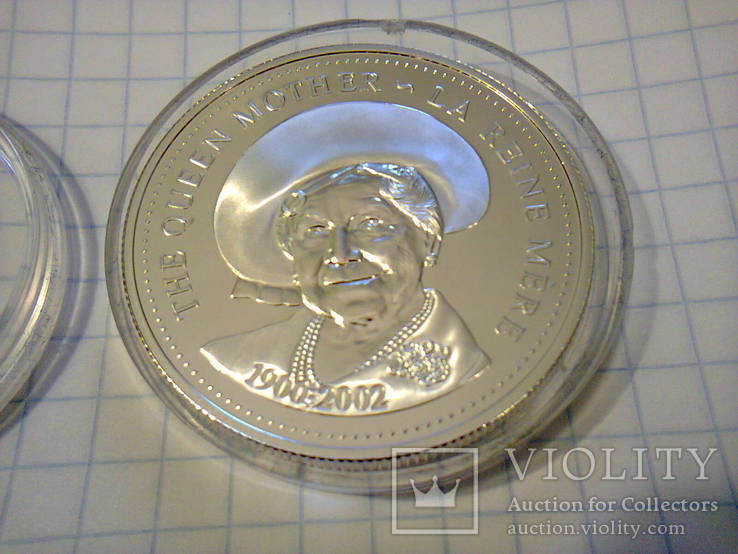 1 доллар серебро Канада 2002 г. Королева - мать., фото №2