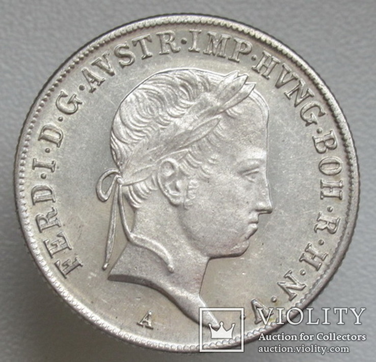 20 крейцеров 1841 г. Австрия, серебро, фото №3