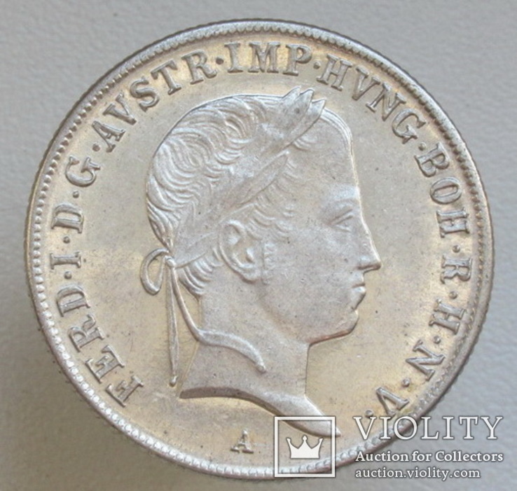 20 крейцеров 1841 г. Австрия, серебро, фото №5