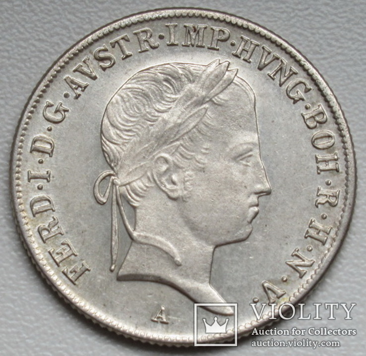 20 крейцеров 1841 г. Австрия, серебро, фото №6