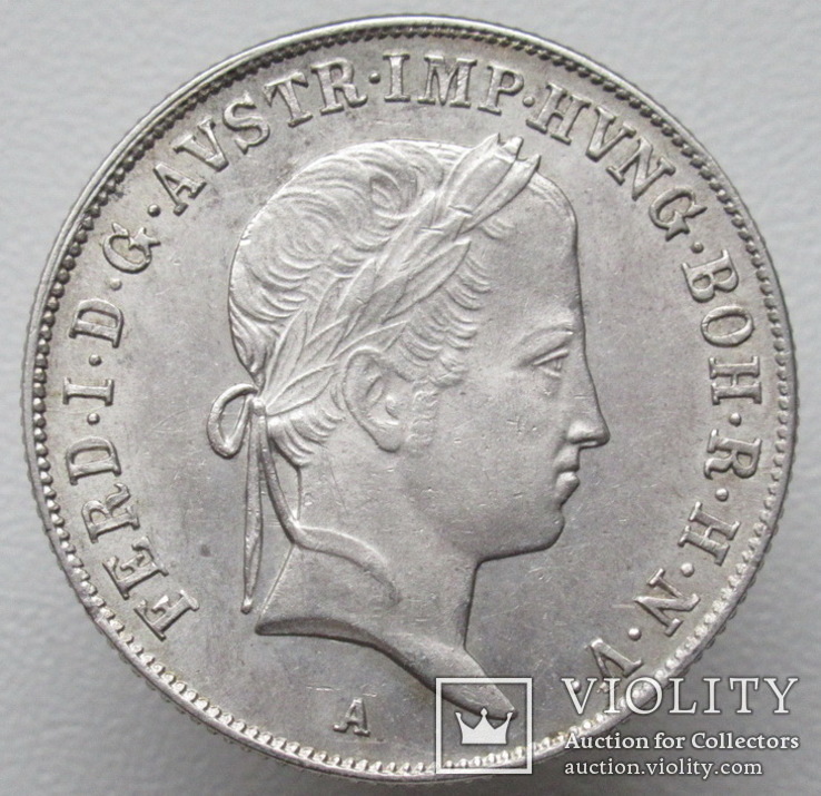 20 крейцеров 1840 г. Австрия, аUNC, серебро, фото №2