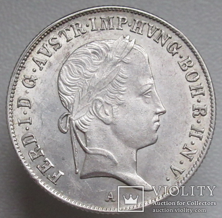 20 крейцеров 1840 г. Австрия, аUNC, серебро, фото №5