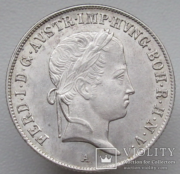 20 крейцеров 1840 г. Австрия, аUNC, серебро, фото №6