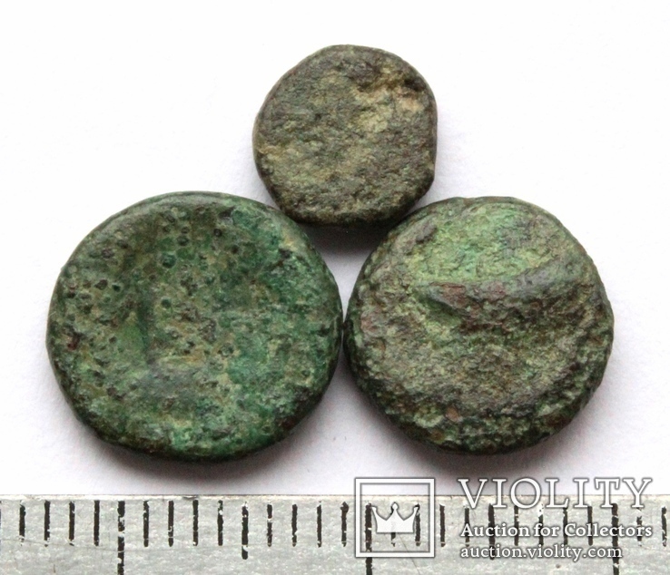 Лот з 3-х античних бронзових монет (04), фото №8