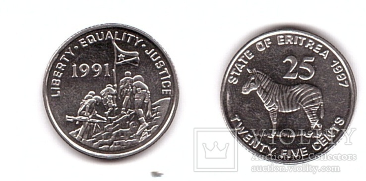 Eritrea Эритрея - 25 Cents 1997 UNC