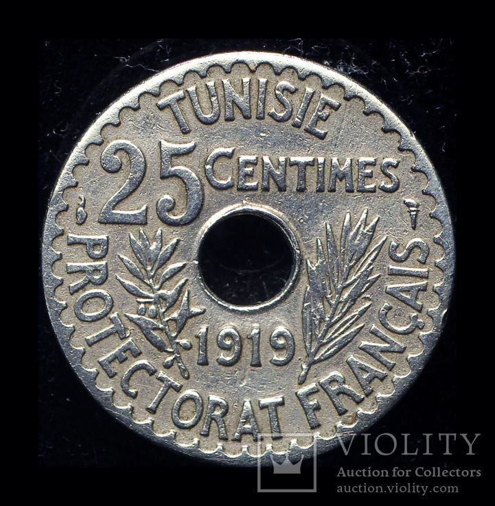 Французский Тунис 25 сентим 1919
