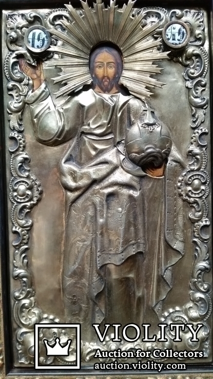 Ікона Ісус Христос, срібло 84, 1853р., 25,0х14,5 см, фото №3