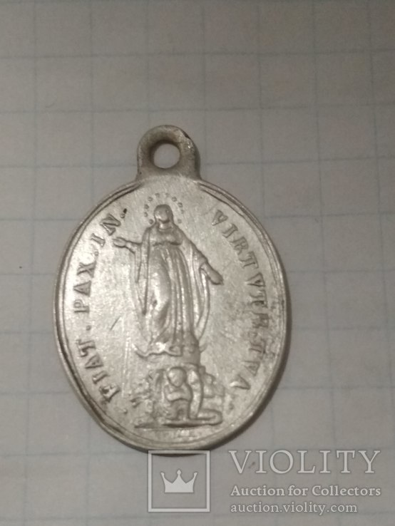 Ладанка ( медальйон) Папа Пій IX. Срібло., фото №3