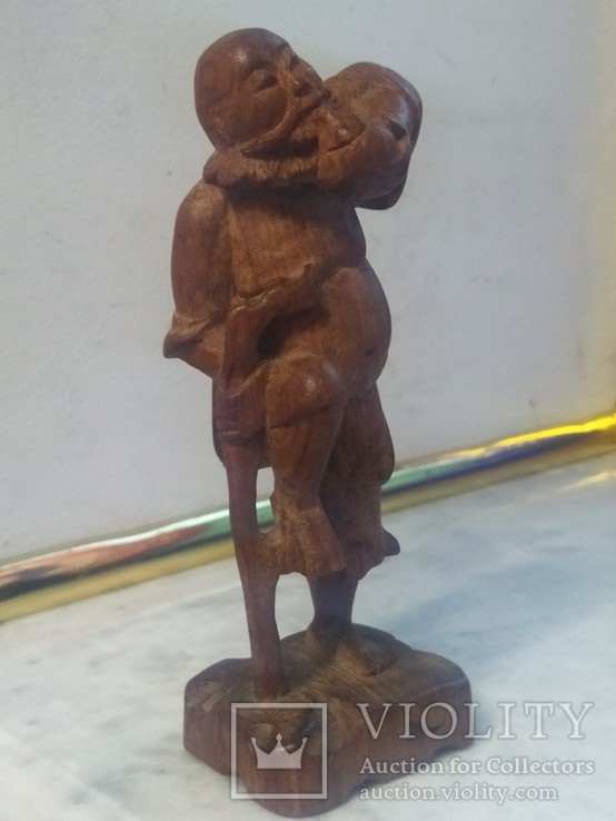 Восточный Мудрец Старик Китаец Японец коллекционная статуэтка дерево, фото №3