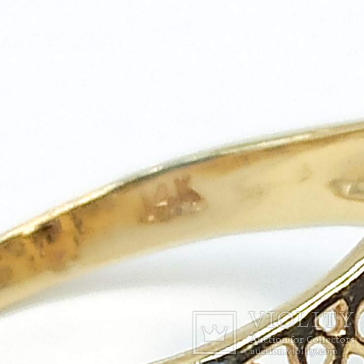 Миниатюрное золотое колечко с натуральным аметистом и бриллиантами, фото №9