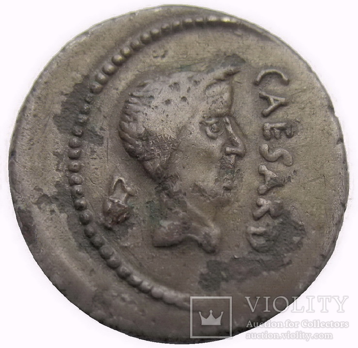 Денарий Юлий Цезарь-Марк Антоний 43 до г. н.э., фото №3