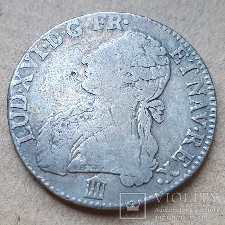 1 экю 1781 г. Людовик XVI, Франция, фото №4