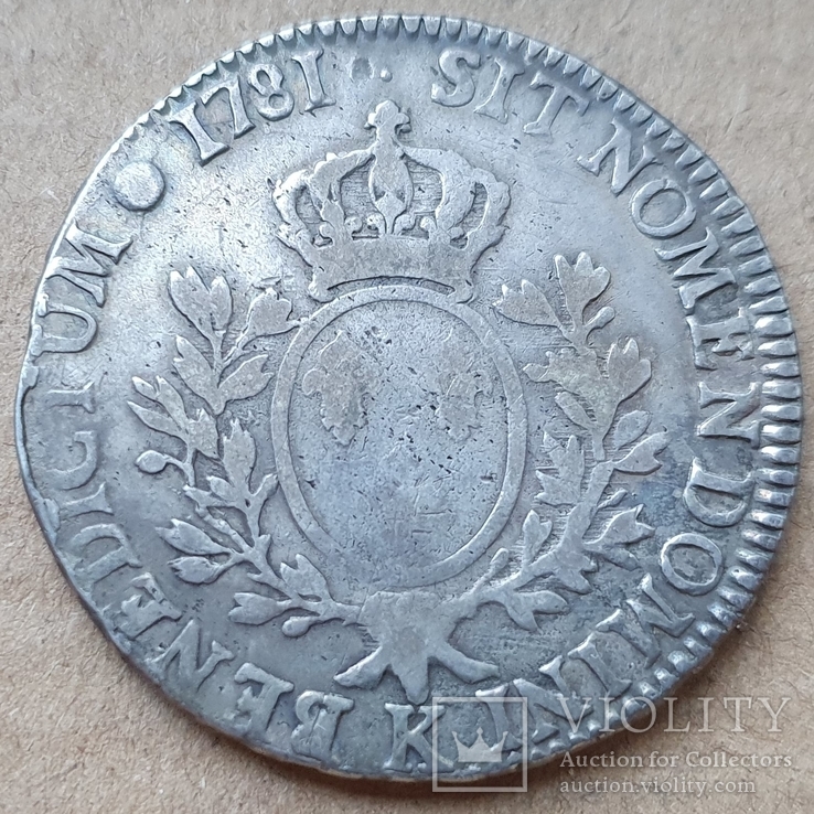 1 экю 1781 г. Людовик XVI, Франция, фото №2