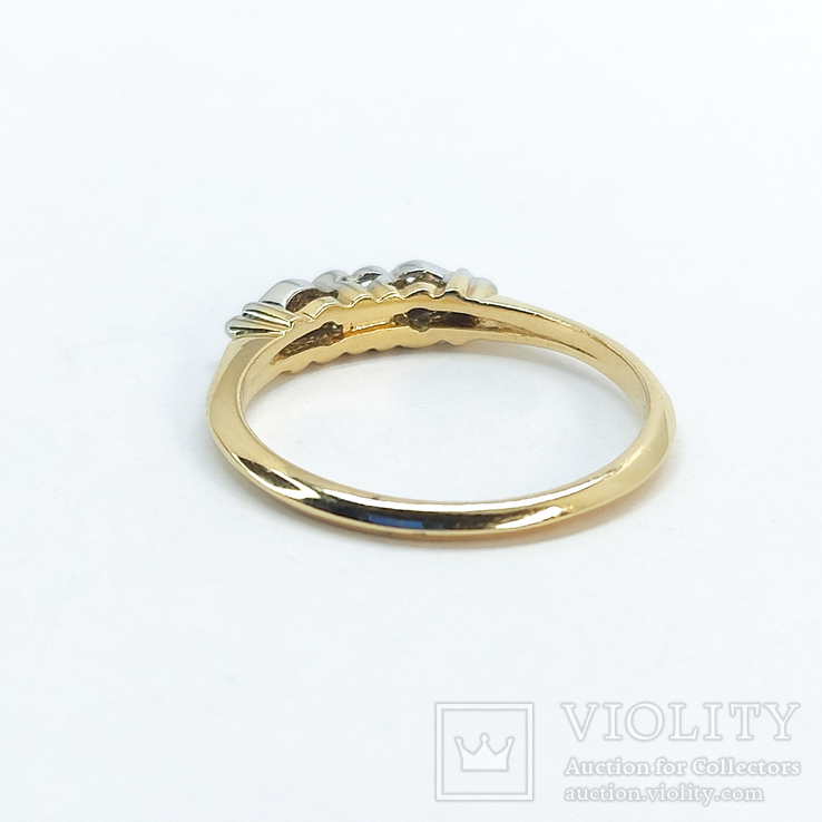 Винтажное золотое кольцо "2 сердца", фото №4